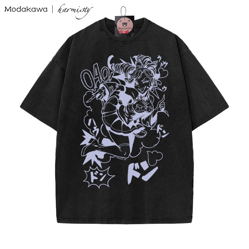 Tanzendes Mädchen Grafik Unisex Vintage Washed T-Shirt - Schwarz - 5XL - image 3