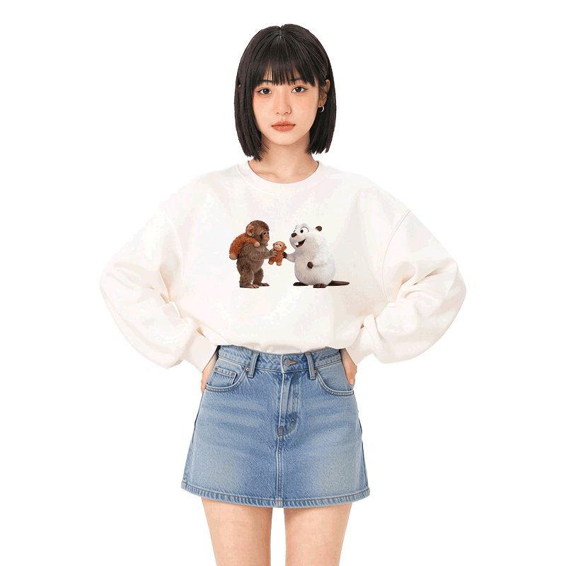 PUNCH Lustiges Affen-Kugelfisch-Modakawa-Sweatshirt - image 2