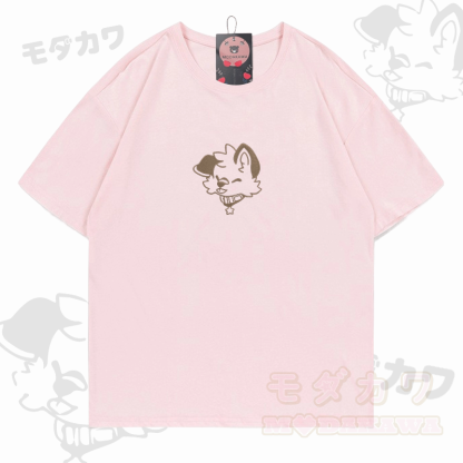 MODAKAWA X popipeko Besticktes T-Shirt mit fröhlichem Welpenmotiv aus Baumwolle - Rosa - 5XL - image 7