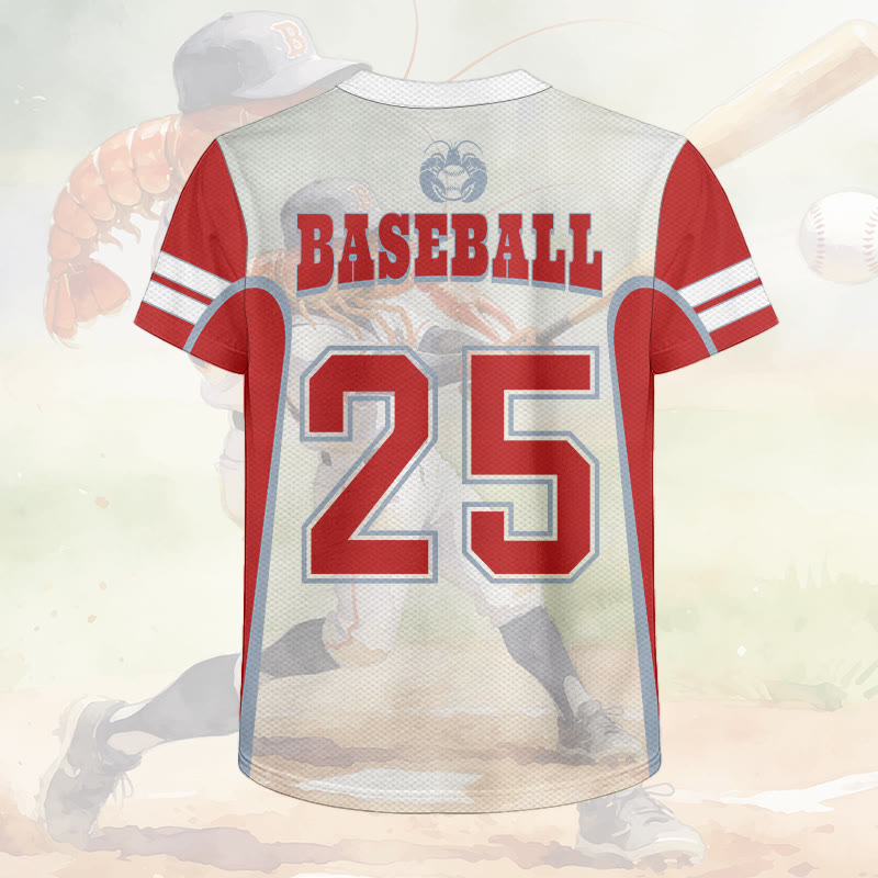 Baseball-Hummer-Grafik Modakawa Unisex-Trikot-T-Shirt - image 3