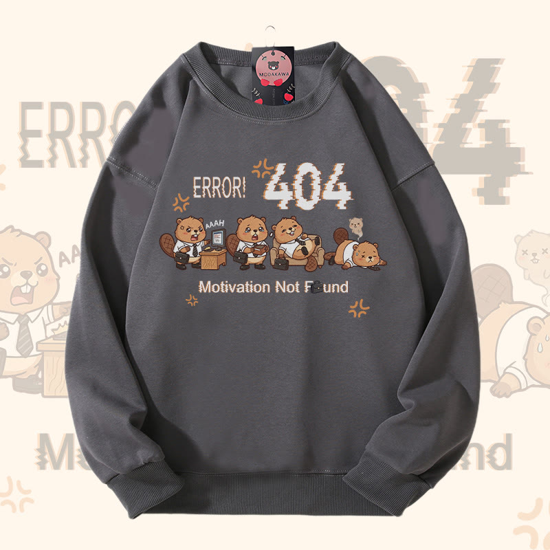 ERROR 404 MOTIVATION NICHT GEFUNDEN Modakawa Sweatshirt mit Eichhörnchen-Grafik - Grey - 5XL - image 6