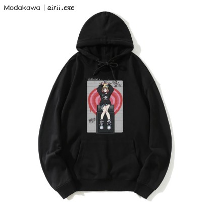 MODAKAWA X airii.exe CHEMICAL Girl Letter Print Modakawa Lockerer Hoodie - Black - 5XL - image 5