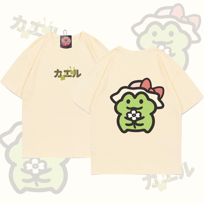 Flower Frog Grafik-T-Shirt - Apricot - 5XL - image 2