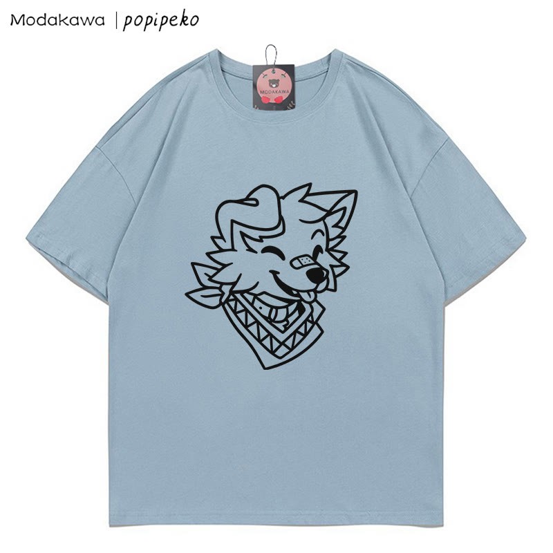 MODAKAWA X popipeko Welpenprint T-Shirt - Blue - 5XL - image 5