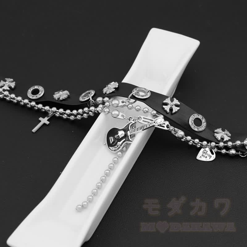 Gothic Gitarren-Kreuz-Choker-Halskette - image 4