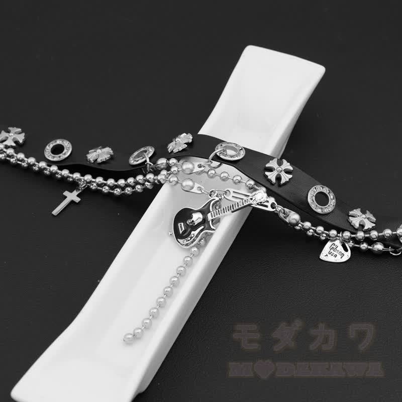 Gothic Gitarren-Kreuz-Choker-Halskette - image 4