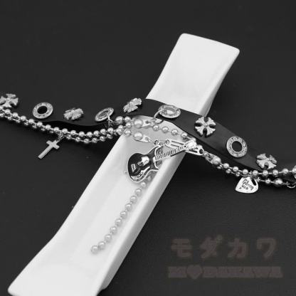 Gothic Gitarren-Kreuz-Choker-Halskette - image 4