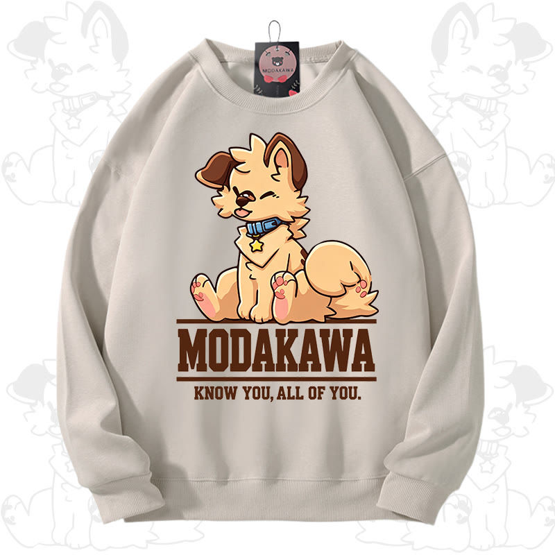 MODAKAWA X popipeko Charming Puppy Graphic Unisex Sweatshirt - Cremegrau - 3XL - image 5