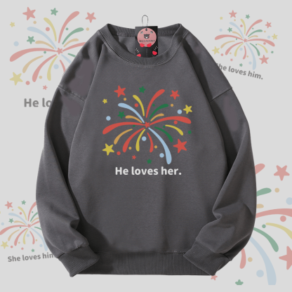 MODAKAWA Unisex-Sweatshirt mit Feuerwerksmotiv - Dark Grey - 5XL - image 6