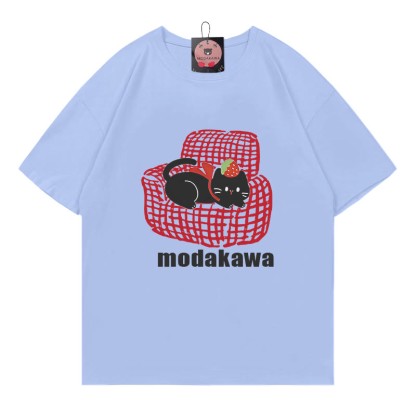 Sofa Kitty Print Modakawa T-Shirt - Blue - 5XL - image 5