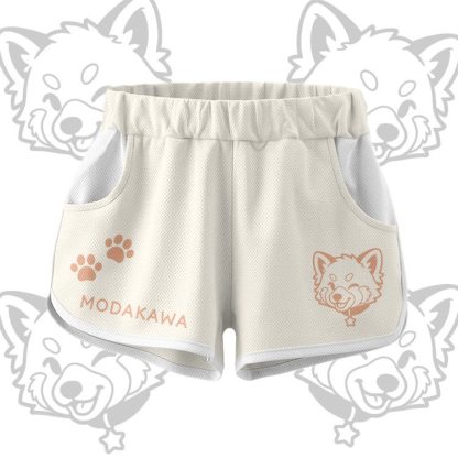 Wink Puppy Grafik Crop Tank Tank Sport Top Shorts Bikini Modakawa passendes Outfit - Beige Shorts - 5XL - image 10