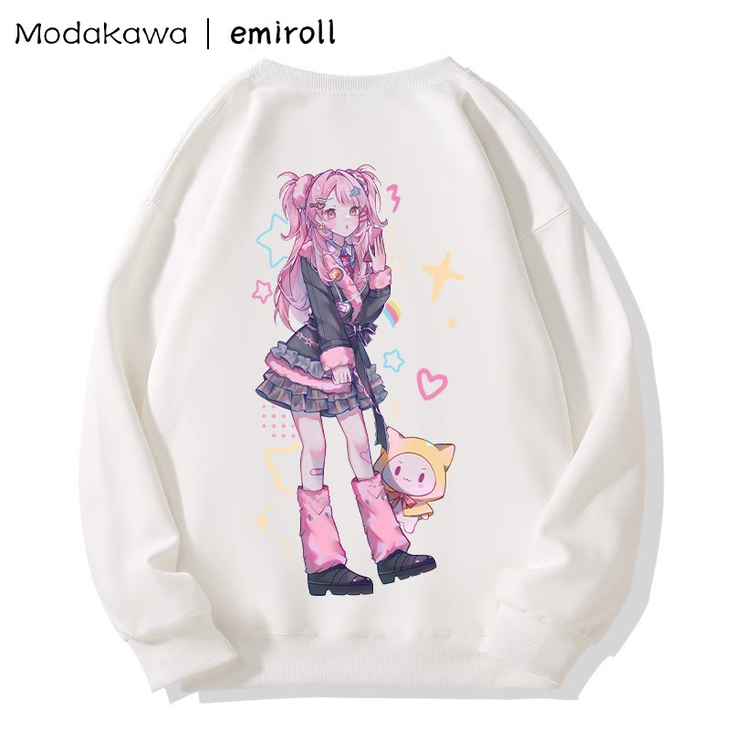 MODAKAWA X emiroll Nikki Print Rundhals-Sweatshirt - White - 5XL - image 5