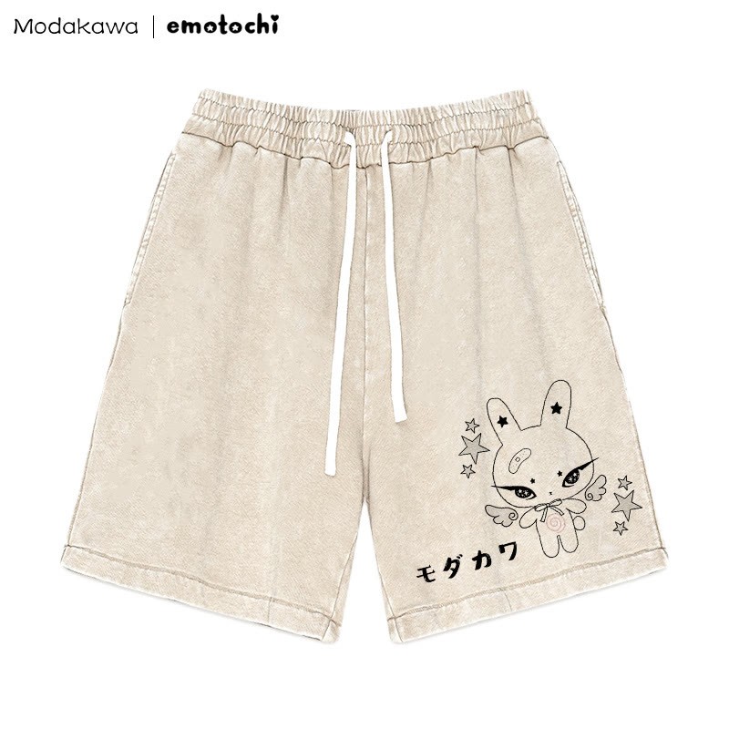 Shorts mit geflügeltem Häschen-Grafik im Vintage-Look - Aprikose - 3XL - image 3