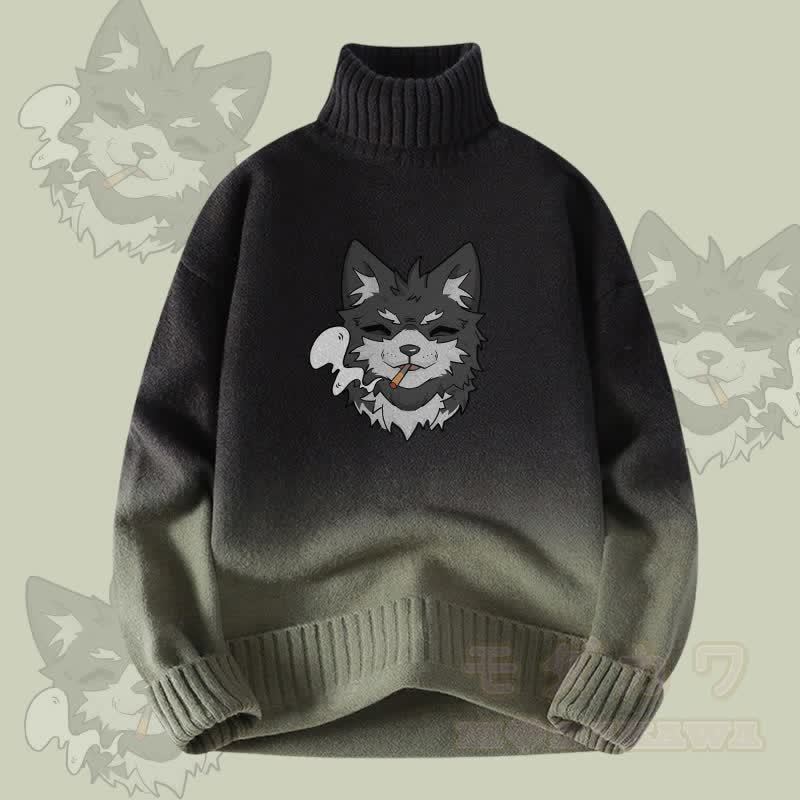 MODAKAWA Koda Smoking Gradient Strick-Rollkragenpullover - Grün - 4XL - image 3