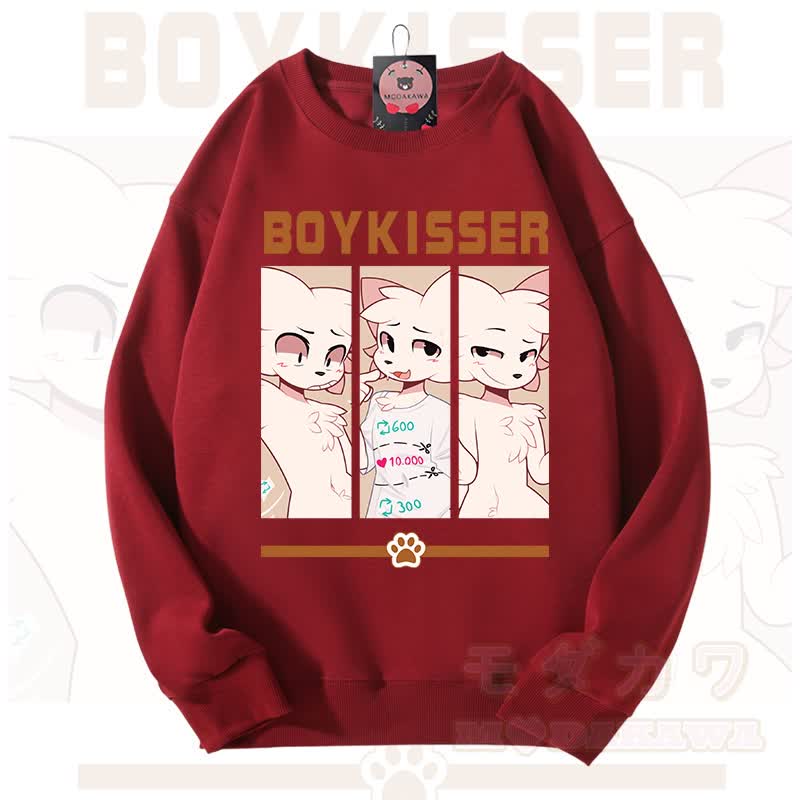 MODAKAWA X zarckets BOYKISSER Fuchs-Grafik Unisex-Sweatshirt - Rot - 3XL - image 7