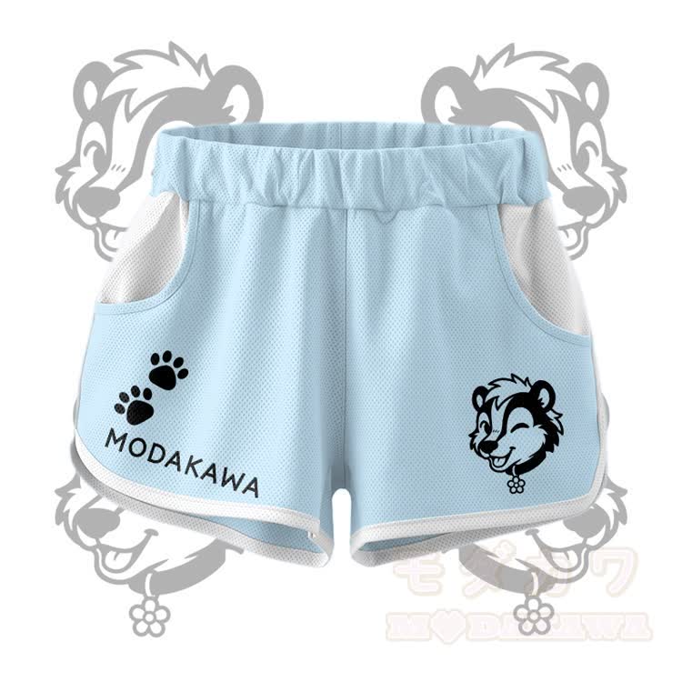 Wink Skunk Graphic Crop Tank Sport Top Shorts Bikini Modakawa Matching Outfit - Blaue Shorts - 5XL - image 8