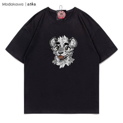 MODAKAWA X atka – T-Shirt mit frechem Tigergesicht und Grafik - Black - 5XL - image 5