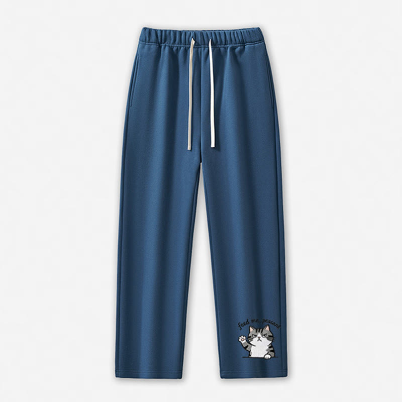 FÜTTER MICH, BAUER! Freizeithose mit Katzenpfoten-Motiv - Dark Blue - 5XL - image 5