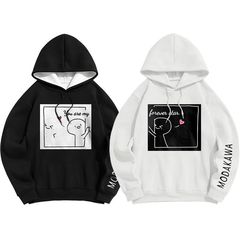 YOU ARE MY FOREVER STAR Modakawa Character Letter Print Loose Hoodie - image 7
