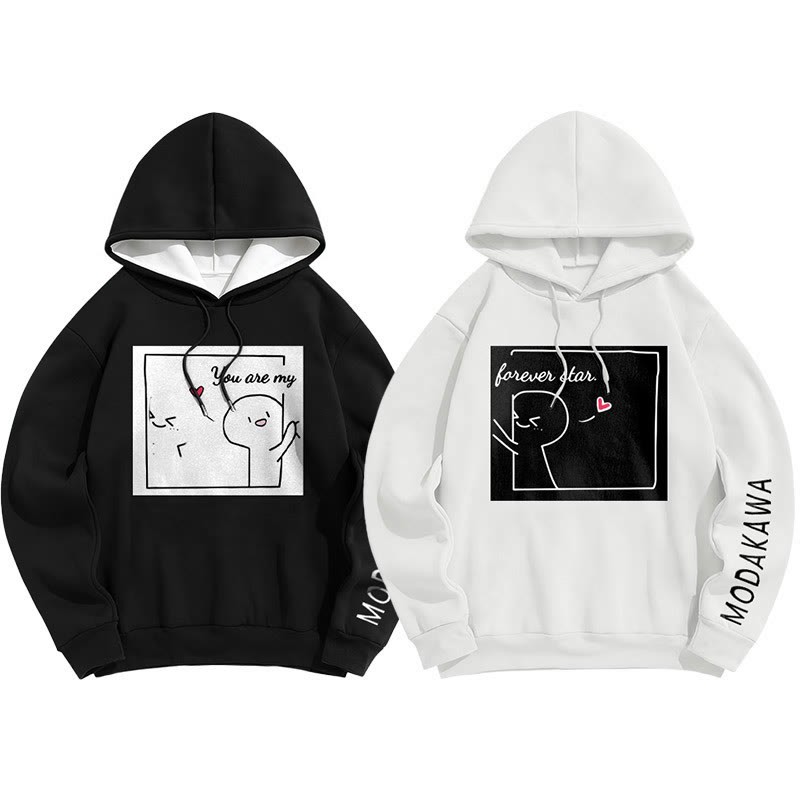 YOU ARE MY FOREVER STAR Modakawa Character Letter Print Loose Hoodie - image 7