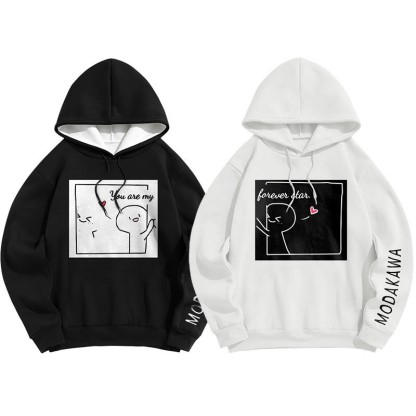YOU ARE MY FOREVER STAR Modakawa Character Letter Print Loose Hoodie - image 7
