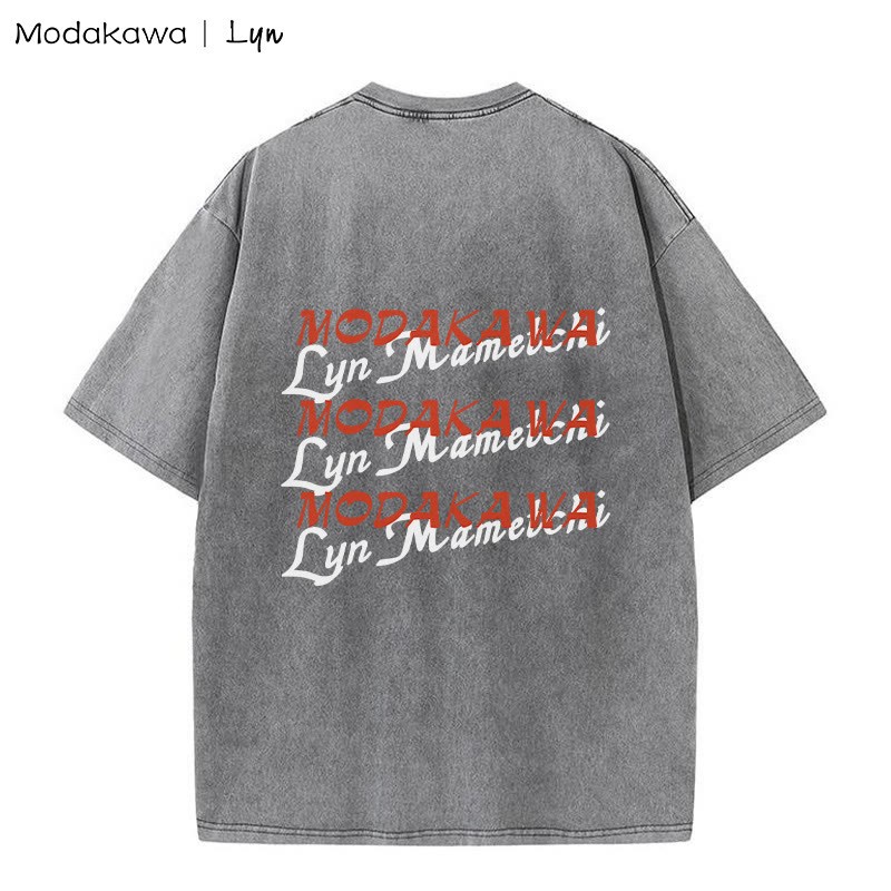 MODAKAWA X Lyn – T-Shirt mit Vintage-Waschung und Kitty-Girl-Print - image 3