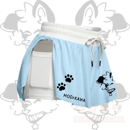 MODAKAWA X popipeko Zunge-raus-Welpen-Grafik Crop Tank Top Sport Top Rock Bikini passendes Outfit - Blauer Rock - 4XL - image 10