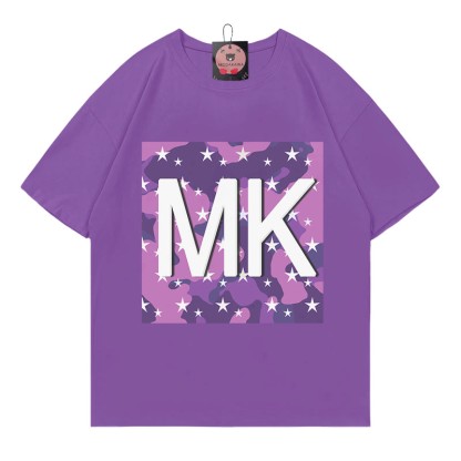 Modakawa T-Shirt mit Camouflage-Stern- und Buchstabenprint - Purple - 5XL - image 5