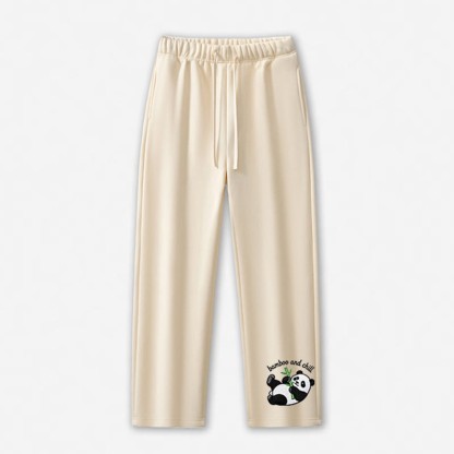BAMBOO AND CHILL Freizeithose mit Panda-Grafik - Apricot - 5XL - image 4