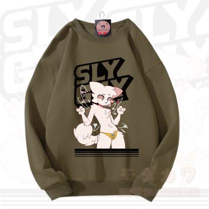 MODAKAWA X zarckets SLY GUY Fuchs Grafik Unisex Sweatshirt - Armeegrün - 3XL - image 11