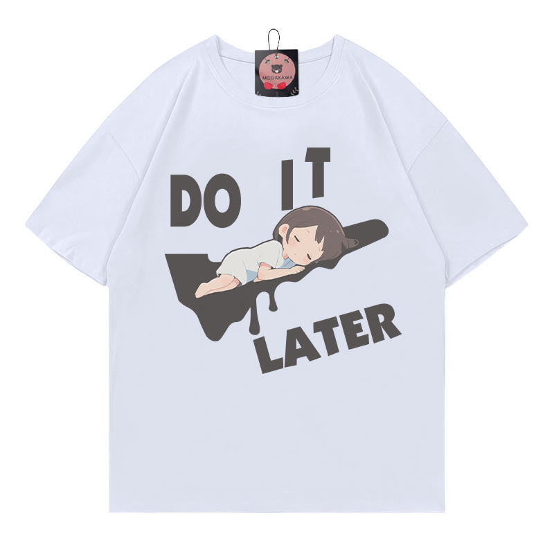 Mach es später! Modakawa T-Shirt mit Schlafmädchen-Print - White - 5XL - image 3