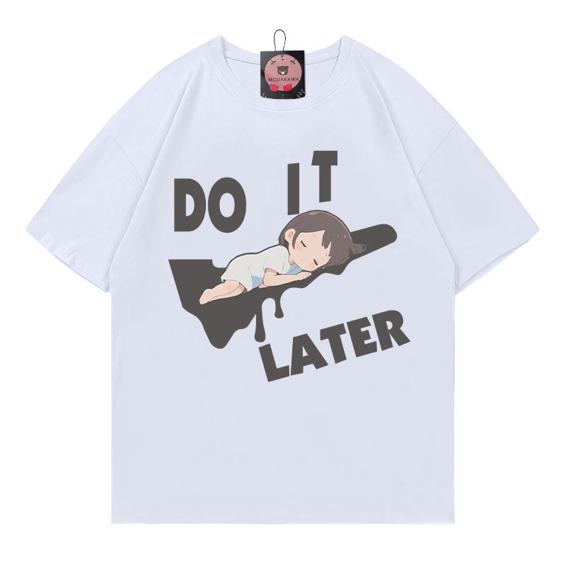 Mach es später! Modakawa T-Shirt mit Schlafmädchen-Print - White - 5XL - image 3