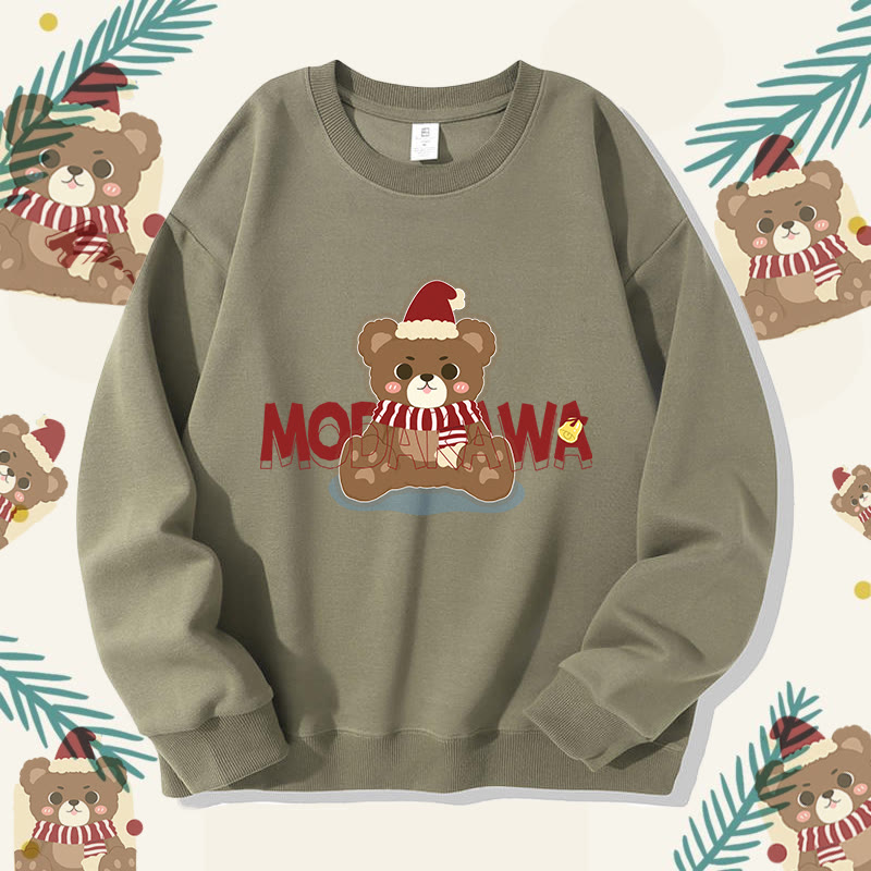 MODAKAWA Unisex-Sweatshirt mit Weihnachtsbär-Motiv - Light Khaki B - 5XL - image 7