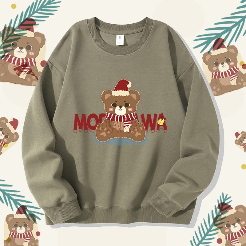 MODAKAWA Unisex-Sweatshirt mit Weihnachtsbär-Motiv - Light Khaki B - 5XL - image 7