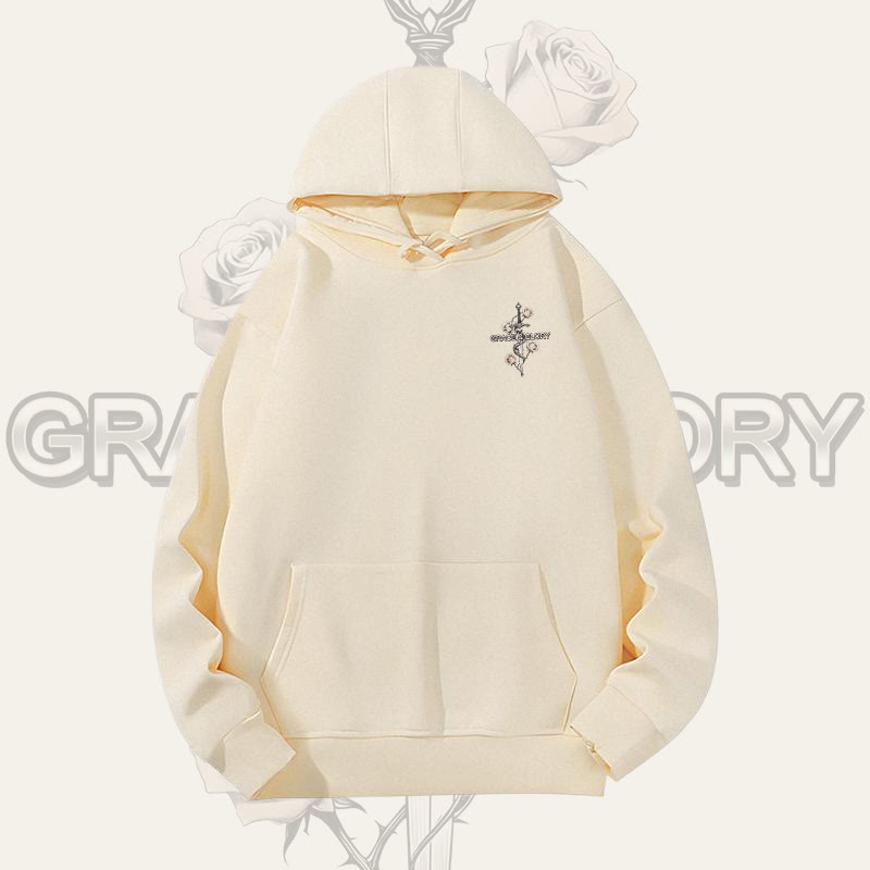 MODAKAWA GRACE GLORY Gothic Rose Sword Graphic Heavyweight Hoodie - Apricot - 2XL - image 7