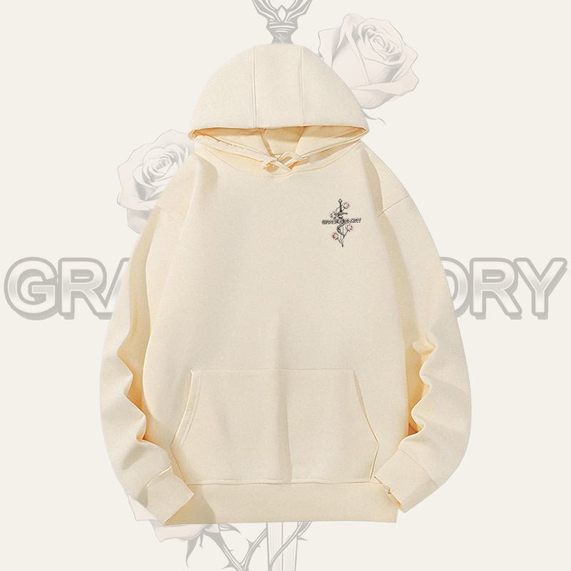 MODAKAWA GRACE GLORY Gothic Rose Sword Graphic Heavyweight Hoodie - Apricot - 2XL - image 7