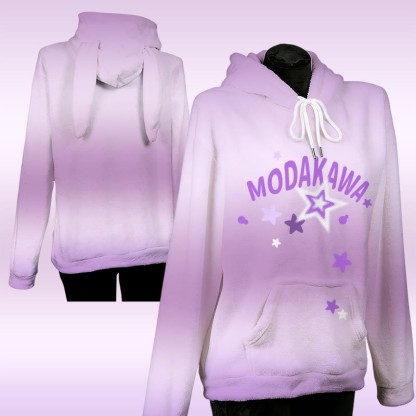 MODAKAWA Plüsch-Hoodie mit Farbverlauf, Sternenbuchstaben und Hasenohren - Purple - 4XL - image 2