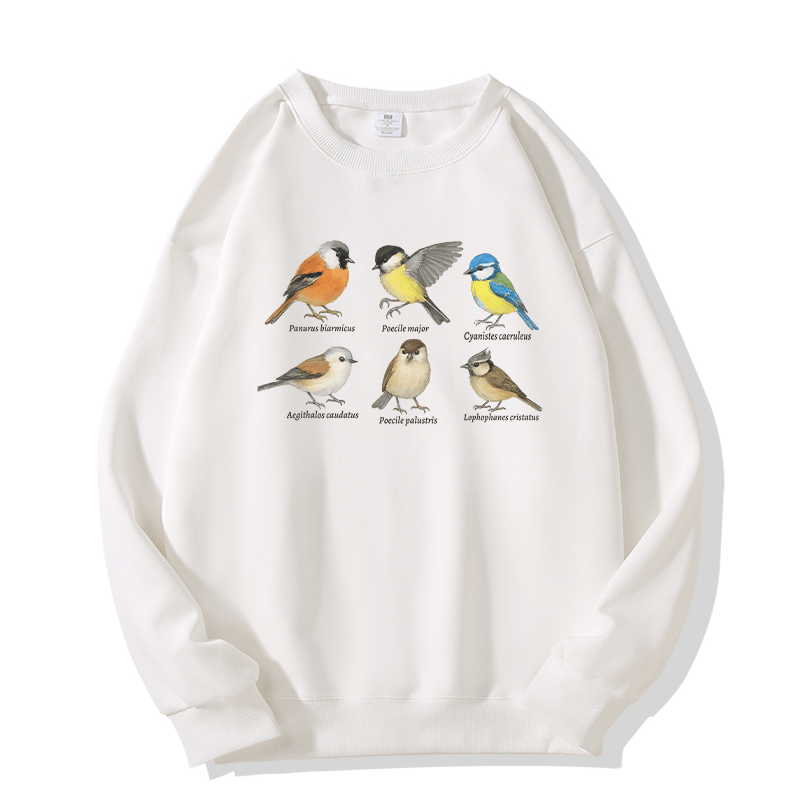 Sweatshirt mit Vogelmotiv und Rundhalsausschnitt - White - 5XL - image 4