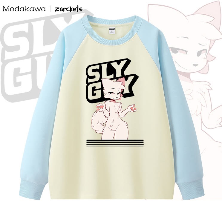 MODAKAWA x Zarclets Langarmshirt mit Print aus unserer Kollaboration - Blau - 5XL - image 5