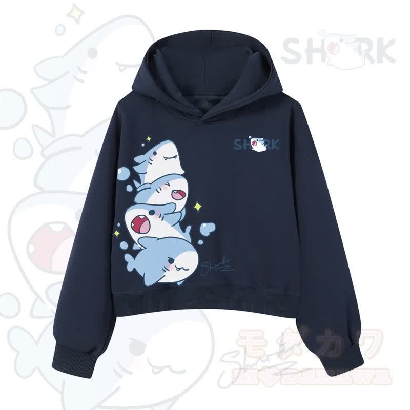 MODAKAWA X atka Niedlicher Hai-Grafik-Crop-Couche aus Baumwolle - Marineblau - 3XL - image 11