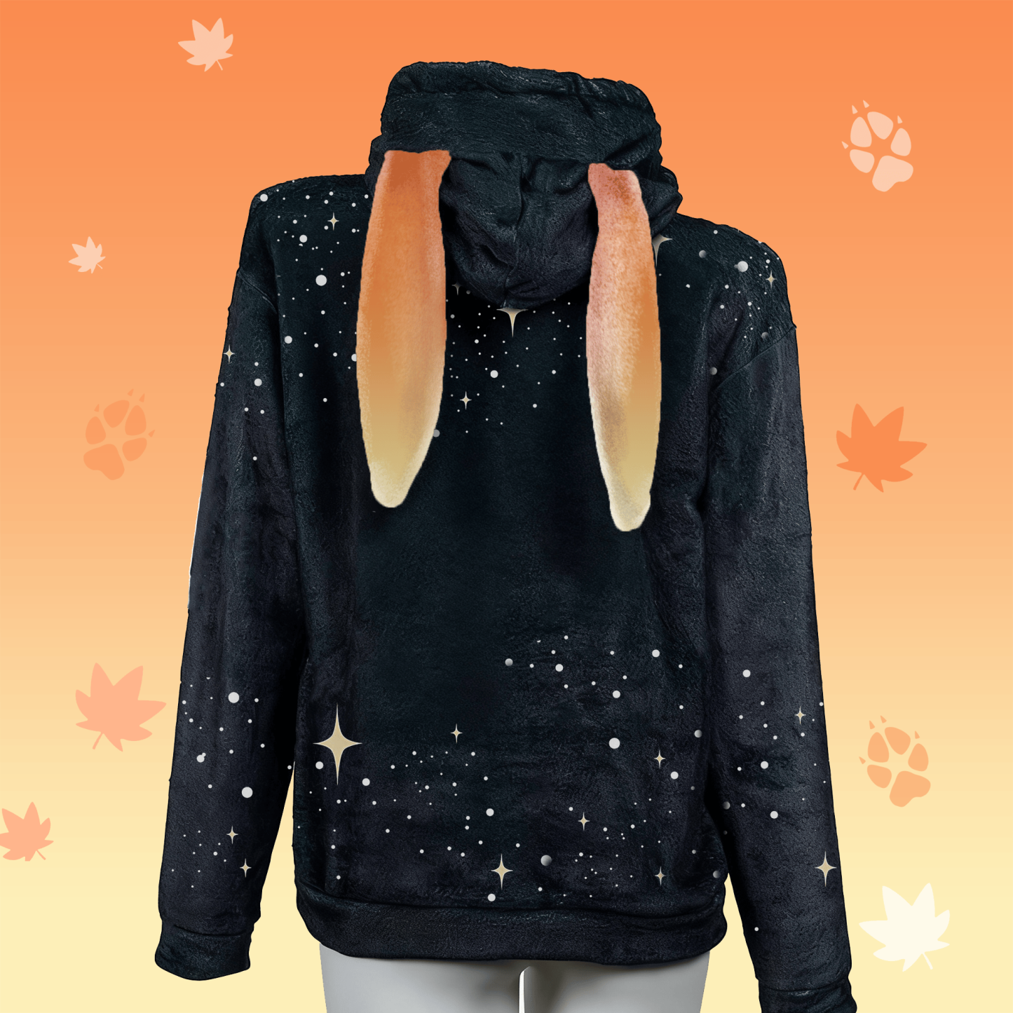 MODAKAWA Plüsch-Hoodie mit neunschwänzigem Fuchsmotiv und Hasenohren - image 3