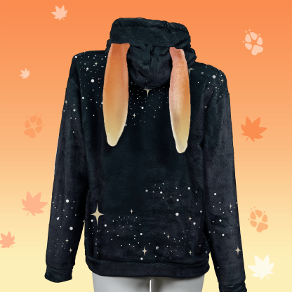 MODAKAWA Plüsch-Hoodie mit neunschwänzigem Fuchsmotiv und Hasenohren - image 3