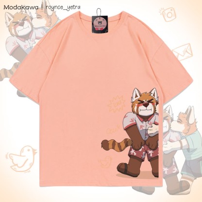 MODAKAWA X roynce_yetra Anderson Kisses Felipe Grafik-T-Shirt - Peach Felipe - 5XL - image 8