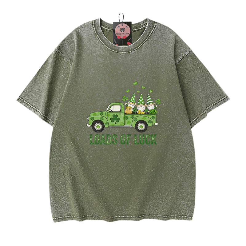 VIEL GLÜCK St. Pakrit's Day Autografik Modakawa Vintage gewaschenes T-Shirt aus 100% Baumwolle - Green - 5XL - image 8
