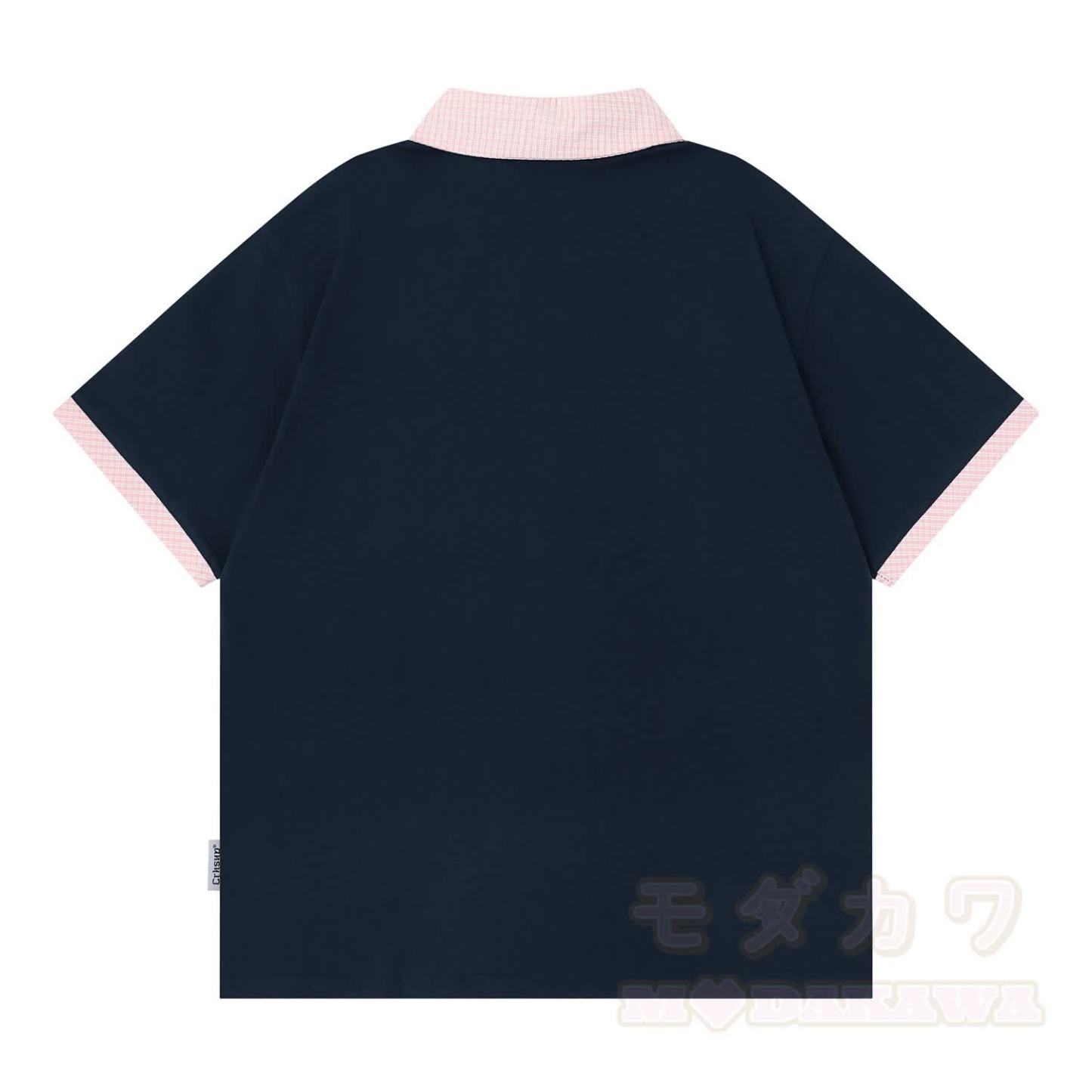 Vintage Polo-Shirt mit Cartoon-Welpen- und Halsketten-Print - image 4