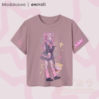 MODAKAWA X emiroll Nikki Graphic Damen Cropped T-Shirt, 92 % gekämmte Baumwolle - Lila - XL - image 4