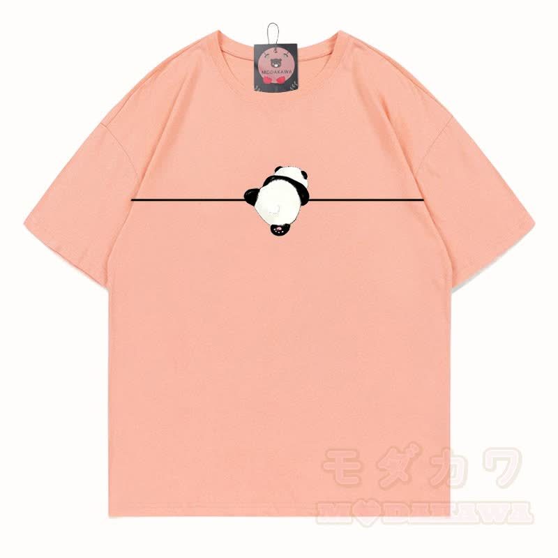 MODAKAWA Panda Grafik T-Shirt aus 100 % Baumwolle - Pfirsich - 5XL - image 11