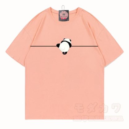 MODAKAWA Panda Grafik T-Shirt aus 100 % Baumwolle - Pfirsich - 5XL - image 11
