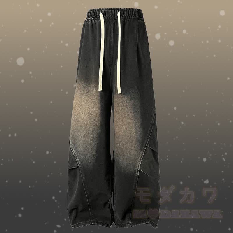 Zweiteiler: Farbverlauf-Strickpullover mit flauschigem Unterrock und Jeans - Schwarze Hose - 2XL - image 9