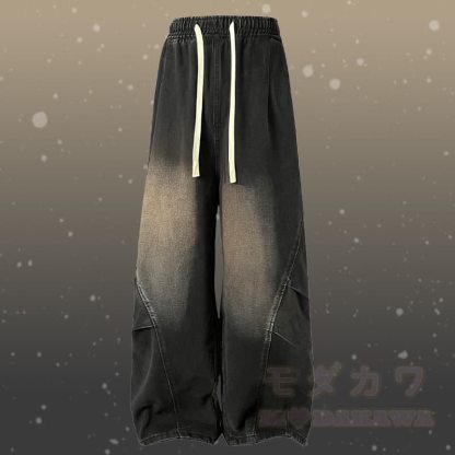 Zweiteiler: Farbverlauf-Strickpullover mit flauschigem Unterrock und Jeans - Schwarze Hose - 2XL - image 9